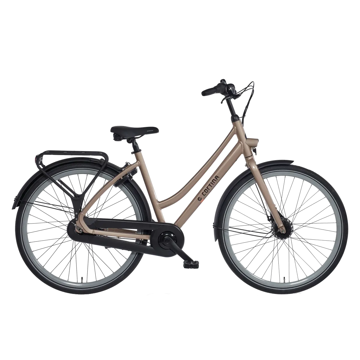 zijkant cortina tide dovi sand damesfiets